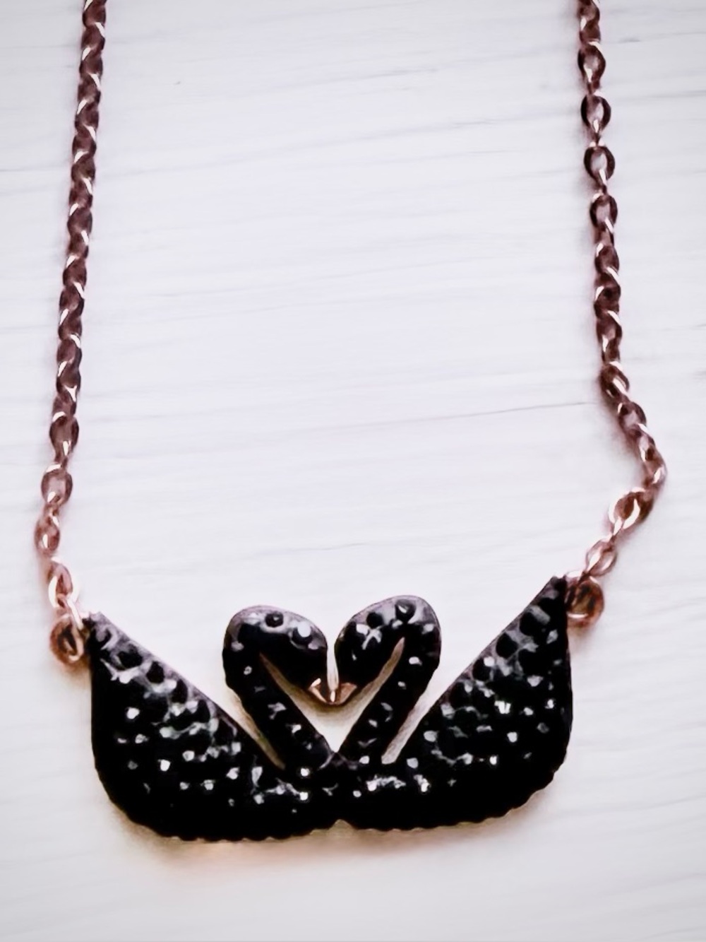 Swarovski Rose Gold Tone Plated Iconic Double Swan Necklace 5296468 - Picture 2 of 4